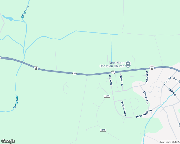 map of restaurants, bars, coffee shops, grocery stores, and more near 5657 North Carolina 55 in New Bern