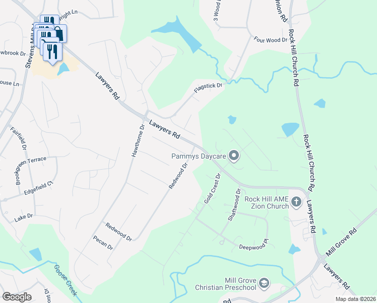 map of restaurants, bars, coffee shops, grocery stores, and more near 3000 Beech Court in Indian Trail