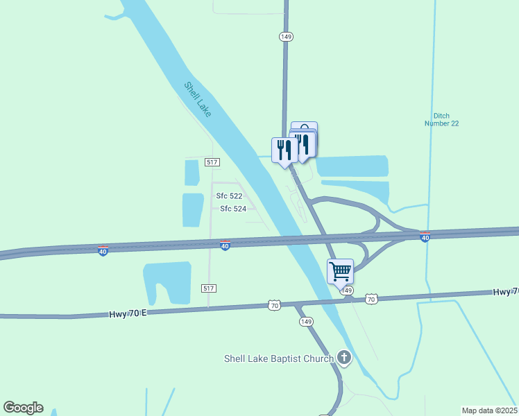 map of restaurants, bars, coffee shops, grocery stores, and more near 90 Sfc 519 in Heth
