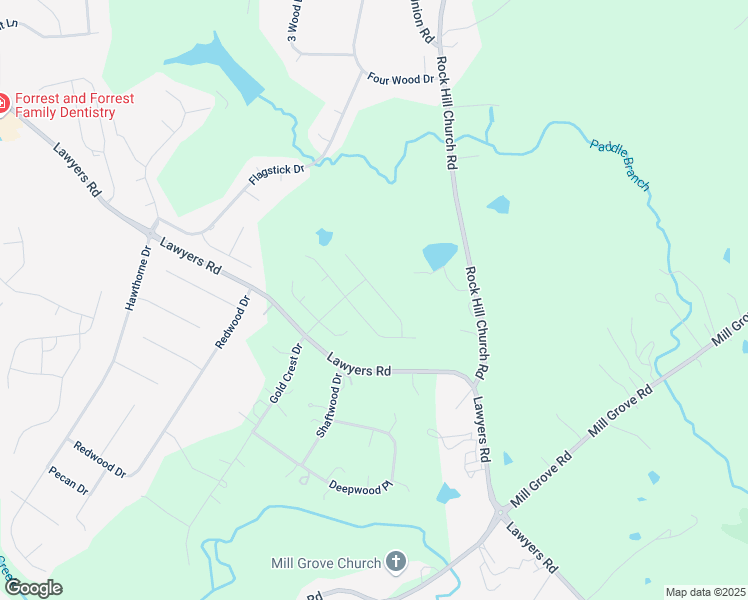map of restaurants, bars, coffee shops, grocery stores, and more near 3212 Leicester Drive in Matthews