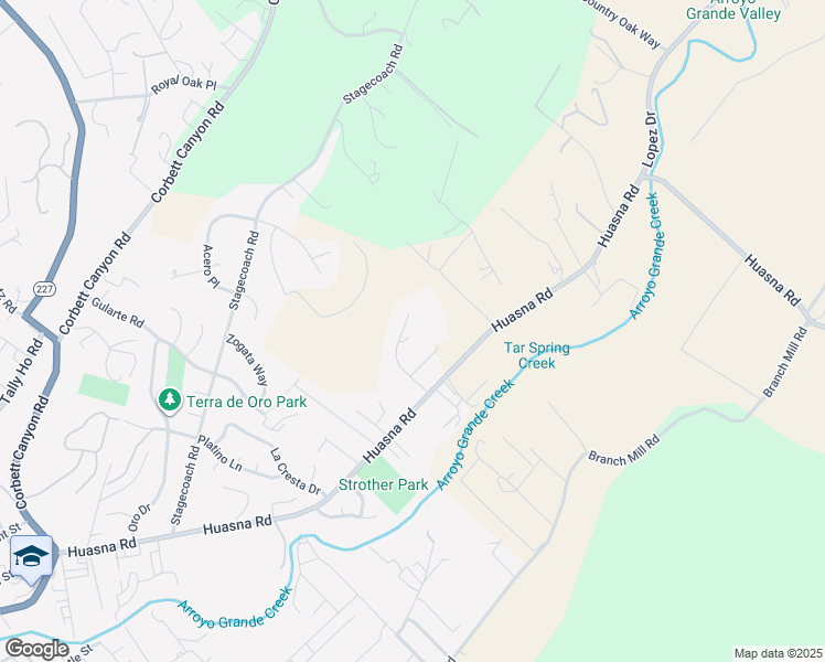 map of restaurants, bars, coffee shops, grocery stores, and more near 155 Big Canyon Court in Arroyo Grande