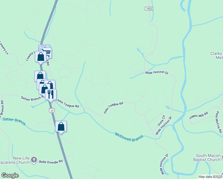 map of restaurants, bars, coffee shops, grocery stores, and more near 57 Glory Road in Franklin