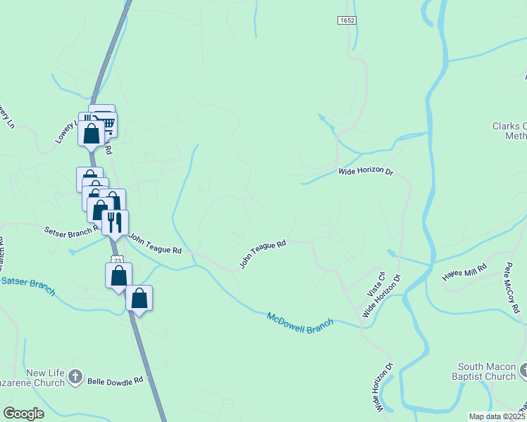 map of restaurants, bars, coffee shops, grocery stores, and more near 57 Glory Road in Franklin