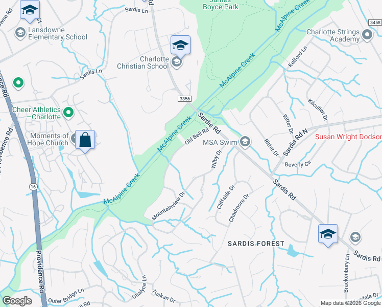 map of restaurants, bars, coffee shops, grocery stores, and more near in Charlotte