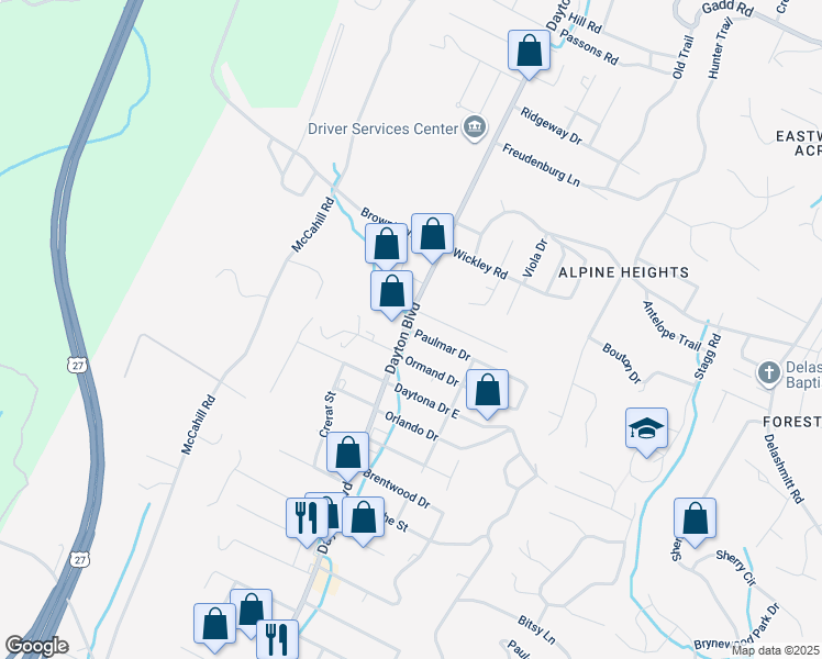 map of restaurants, bars, coffee shops, grocery stores, and more near 1a Paulmar Drive in Red Bank