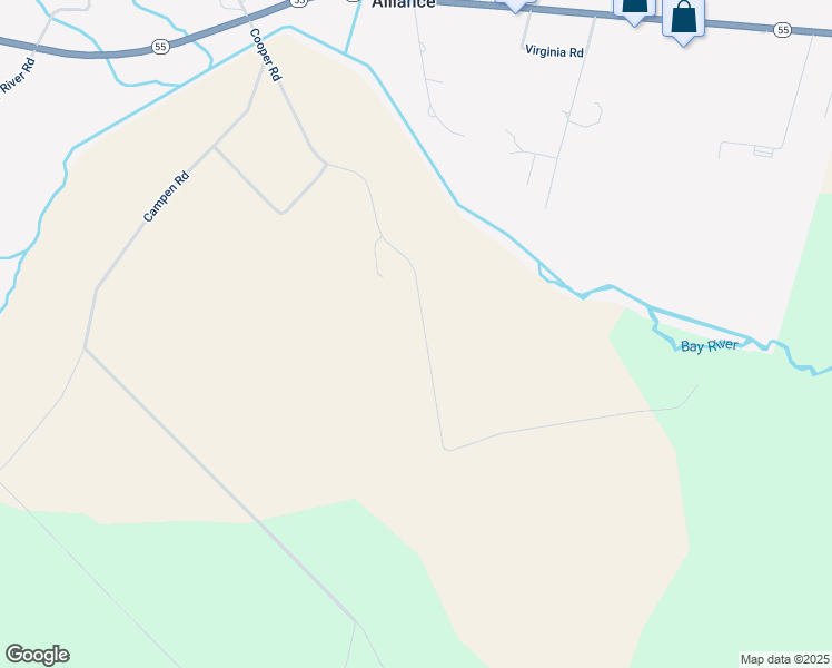 map of restaurants, bars, coffee shops, grocery stores, and more near 904 Cooper Road in Bayboro