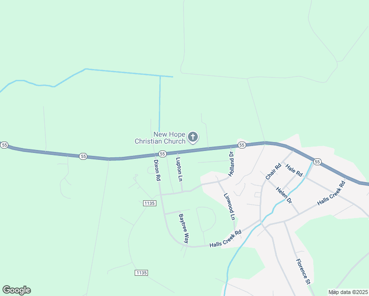 map of restaurants, bars, coffee shops, grocery stores, and more near 6013 North Carolina 55 in New Bern