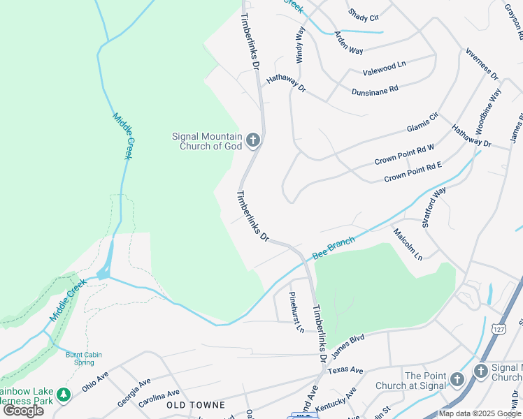 map of restaurants, bars, coffee shops, grocery stores, and more near 434 Timberlinks Drive in Signal Mountain