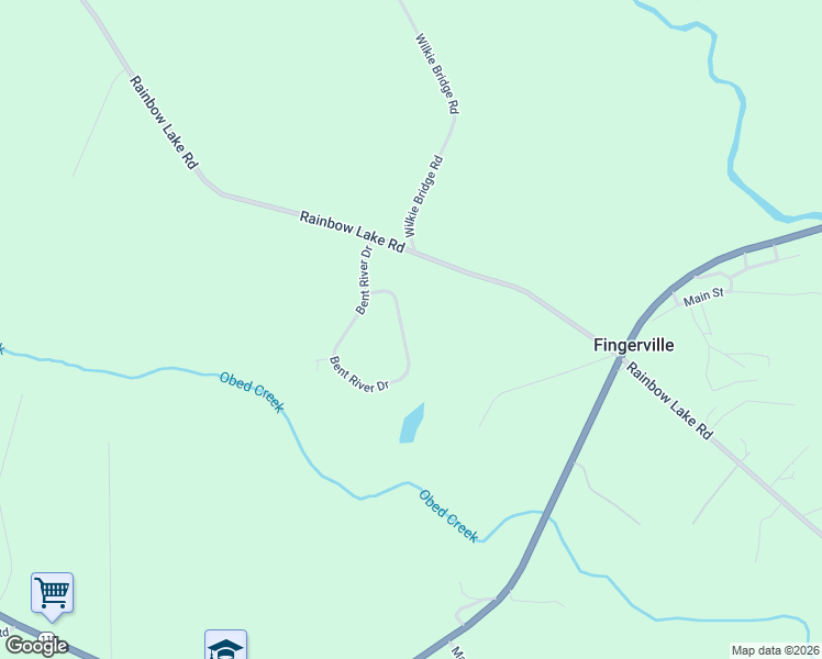 map of restaurants, bars, coffee shops, grocery stores, and more near 352 Bent River Drive in Inman