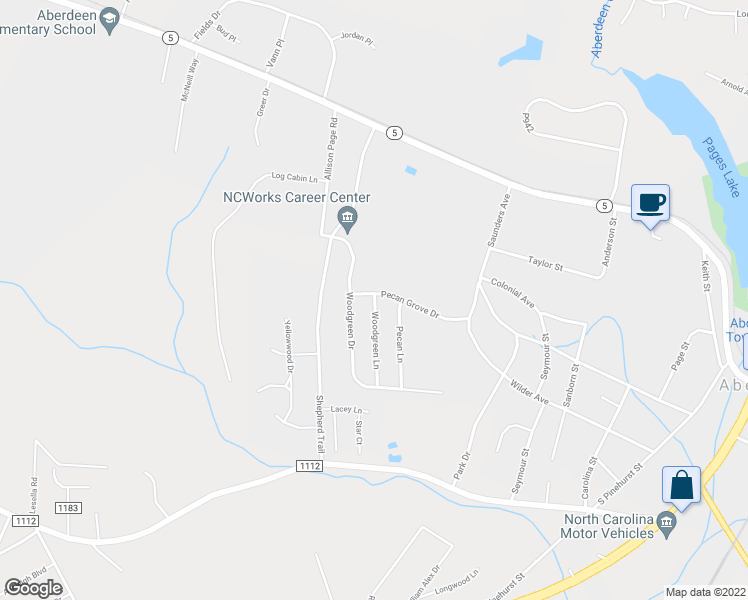 map of restaurants, bars, coffee shops, grocery stores, and more near 100 Woodgreen Lane in Aberdeen
