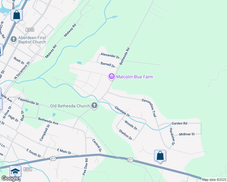 map of restaurants, bars, coffee shops, grocery stores, and more near 903 Devonshire Trail in Aberdeen