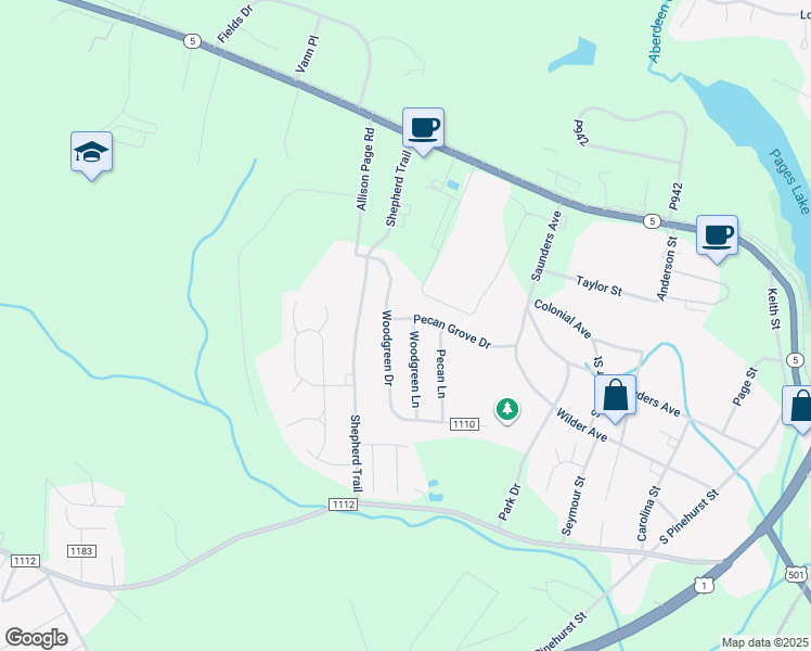 map of restaurants, bars, coffee shops, grocery stores, and more near 100 Woodgreen Lane in Aberdeen