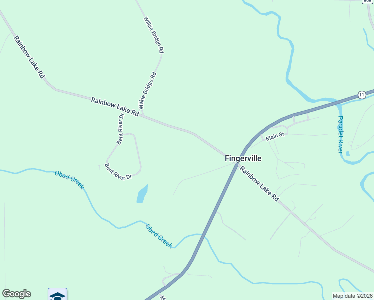 map of restaurants, bars, coffee shops, grocery stores, and more near 3161 Rainbow Lake Road in Inman