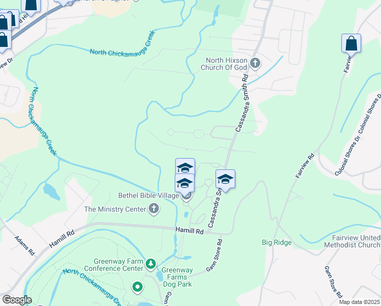 map of restaurants, bars, coffee shops, grocery stores, and more near 3008 Preston Station Drive in Chattanooga