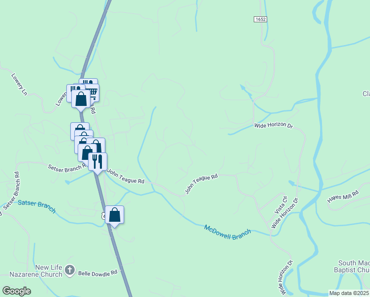 map of restaurants, bars, coffee shops, grocery stores, and more near 17 Allendale Hills Road in Franklin