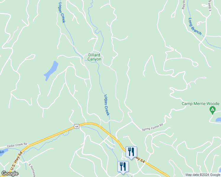 map of restaurants, bars, coffee shops, grocery stores, and more near 497 East Valley Drive in Sapphire