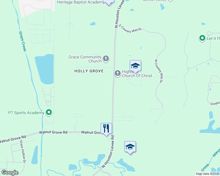 map of restaurants, bars, coffee shops, grocery stores, and more near 377 Houston Levee Road in Shelby County
