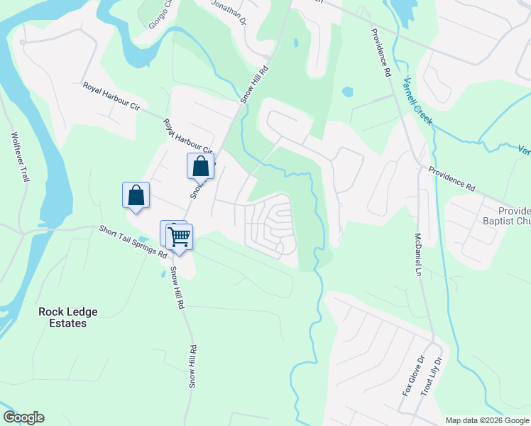 map of restaurants, bars, coffee shops, grocery stores, and more near 7400 Miss Madison Way in Ooltewah