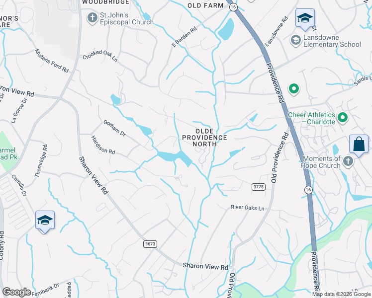 map of restaurants, bars, coffee shops, grocery stores, and more near 5228 Gorham Drive in Charlotte