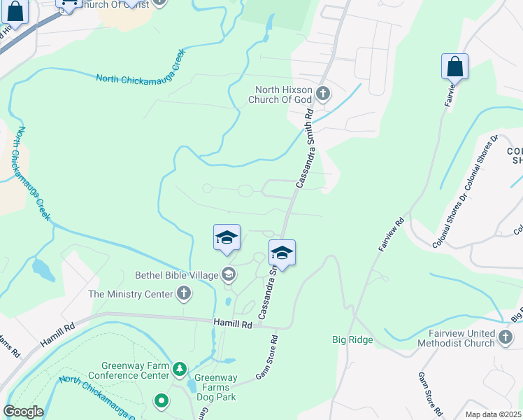 map of restaurants, bars, coffee shops, grocery stores, and more near 3033 Preston Station Drive in Chattanooga