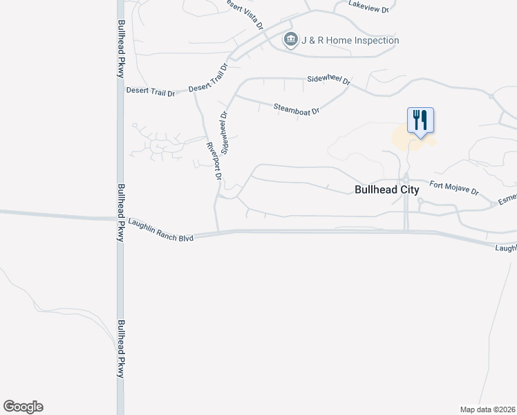 map of restaurants, bars, coffee shops, grocery stores, and more near 1487 Aztec Cove in Bullhead City