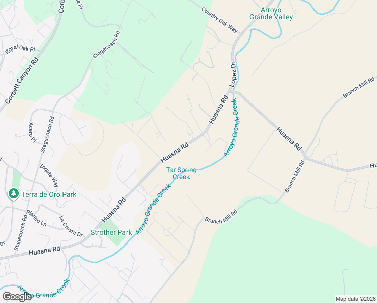 map of restaurants, bars, coffee shops, grocery stores, and more near 1636 Huasna Road in Arroyo Grande