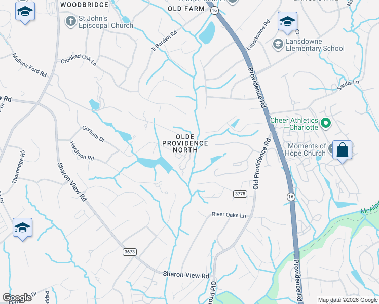 map of restaurants, bars, coffee shops, grocery stores, and more near in Charlotte