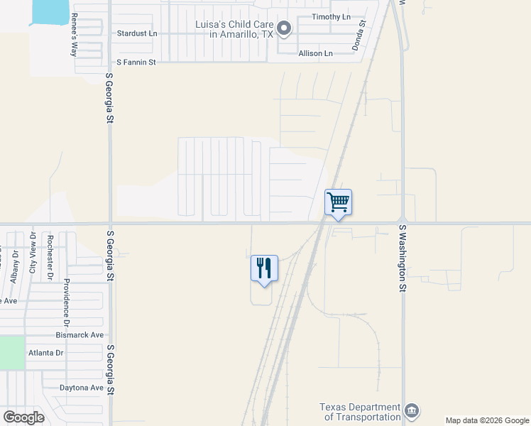 map of restaurants, bars, coffee shops, grocery stores, and more near 1820 West Farmers Avenue in Amarillo