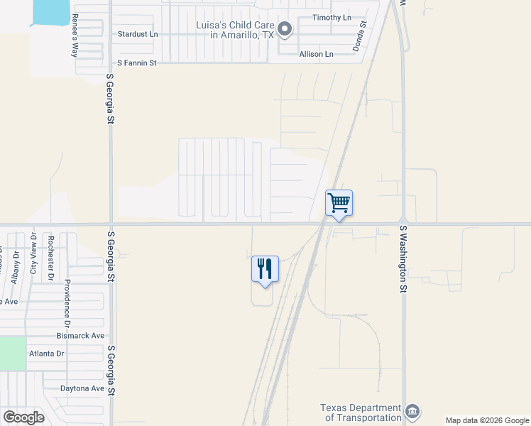 map of restaurants, bars, coffee shops, grocery stores, and more near 1820 West Farmers Avenue in Amarillo