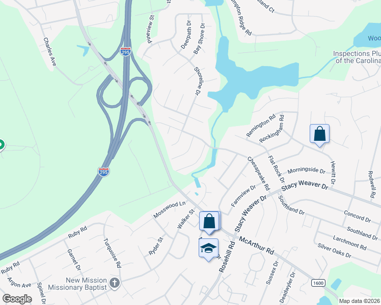 map of restaurants, bars, coffee shops, grocery stores, and more near 512 Carteret Place in Fayetteville