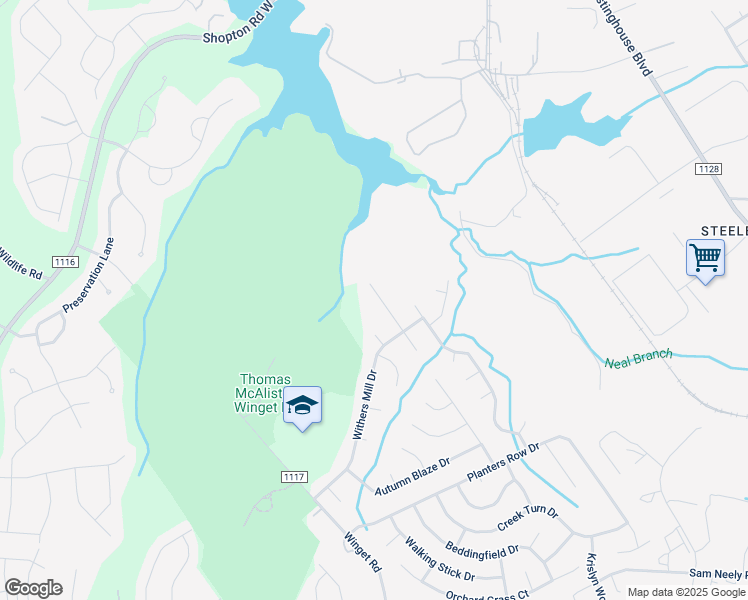 map of restaurants, bars, coffee shops, grocery stores, and more near 12020 Regent Ridge Lane in Charlotte