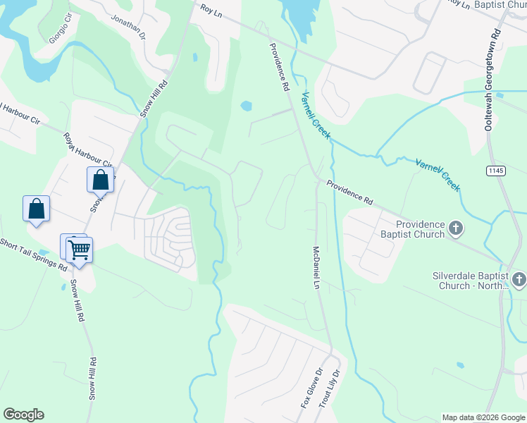 map of restaurants, bars, coffee shops, grocery stores, and more near 7346 Good Earth Circle in Ooltewah
