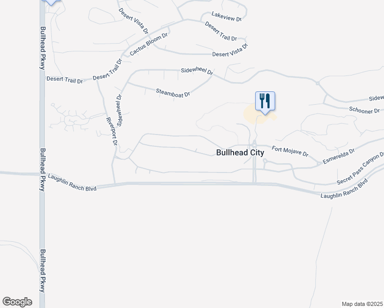 map of restaurants, bars, coffee shops, grocery stores, and more near 2884 Fort Silver Drive in Bullhead City