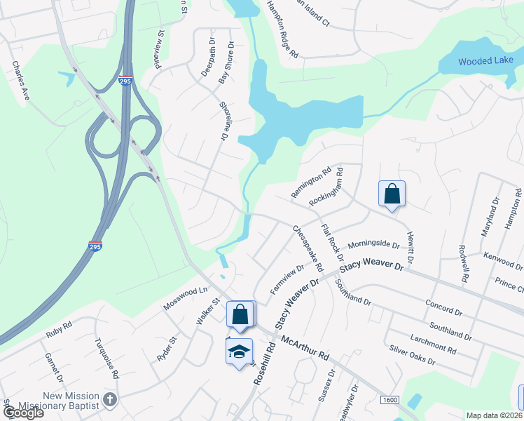 map of restaurants, bars, coffee shops, grocery stores, and more near 5244 Chesapeake Road in Fayetteville