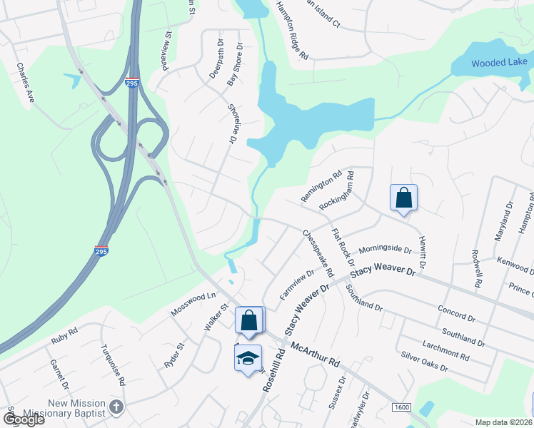 map of restaurants, bars, coffee shops, grocery stores, and more near 5244 Chesapeake Road in Fayetteville