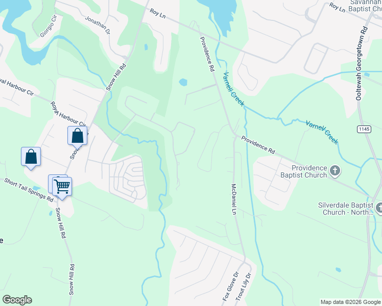 map of restaurants, bars, coffee shops, grocery stores, and more near 7346 Good Earth Circle in Ooltewah