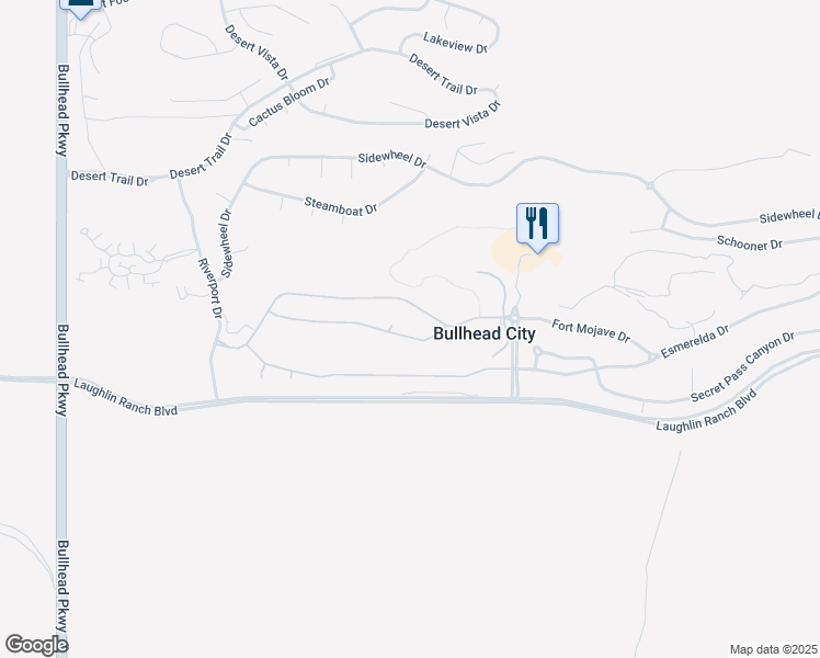 map of restaurants, bars, coffee shops, grocery stores, and more near 2923 Fort Silver Drive in Bullhead City