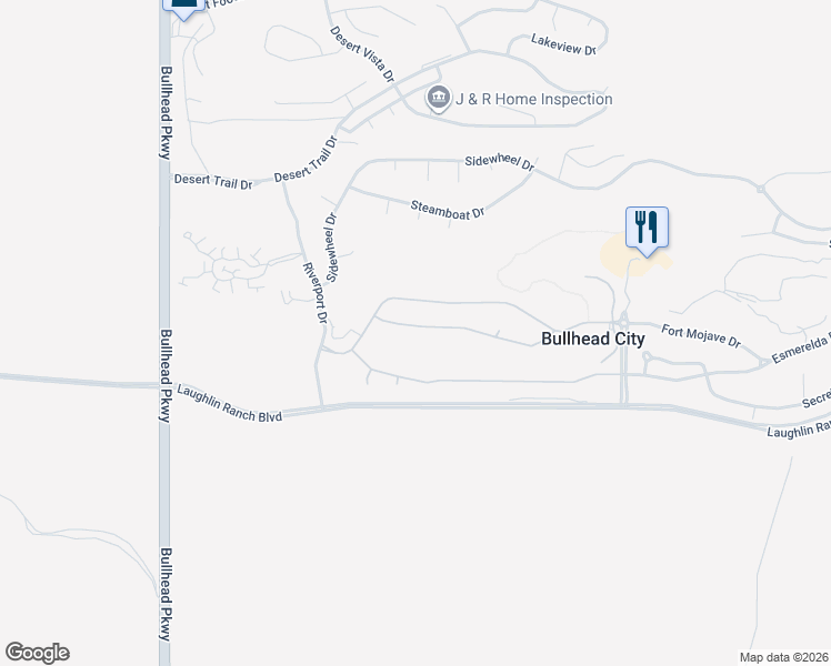map of restaurants, bars, coffee shops, grocery stores, and more near 2818 Fort Silver Drive in Bullhead City