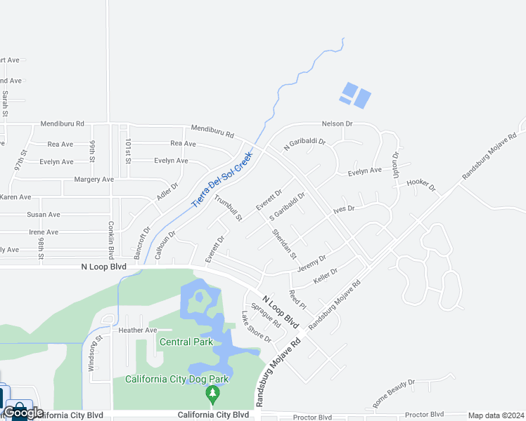 map of restaurants, bars, coffee shops, grocery stores, and more near 21690 Everett Drive in California City