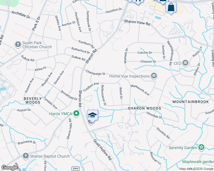 map of restaurants, bars, coffee shops, grocery stores, and more near 3339 Cotillion Avenue in Charlotte