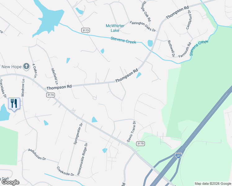 map of restaurants, bars, coffee shops, grocery stores, and more near in Mint Hill