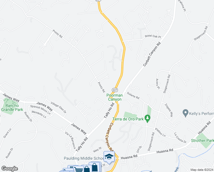 map of restaurants, bars, coffee shops, grocery stores, and more near 430 Printz Road in Arroyo Grande