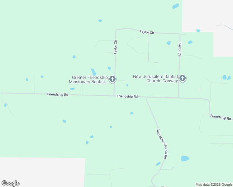 map of restaurants, bars, coffee shops, grocery stores, and more near 139 Friendship Road in Conway