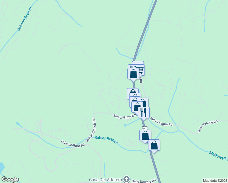 map of restaurants, bars, coffee shops, grocery stores, and more near 2887 Georgia Road in Franklin