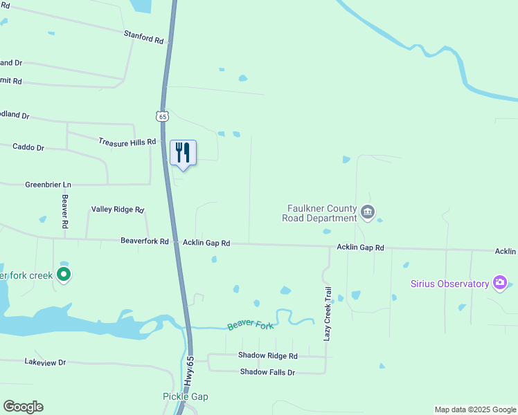map of restaurants, bars, coffee shops, grocery stores, and more near 14 Woodruff Lane in Conway