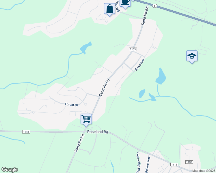 map of restaurants, bars, coffee shops, grocery stores, and more near 523 Sand Pit Road in Aberdeen