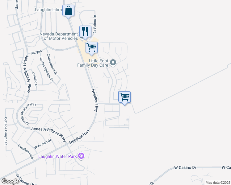 map of restaurants, bars, coffee shops, grocery stores, and more near 3312 Calanda Street in Laughlin
