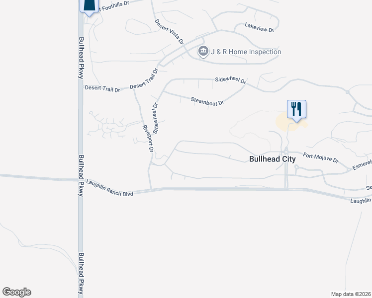 map of restaurants, bars, coffee shops, grocery stores, and more near 2818 Fort Silver Drive in Bullhead City