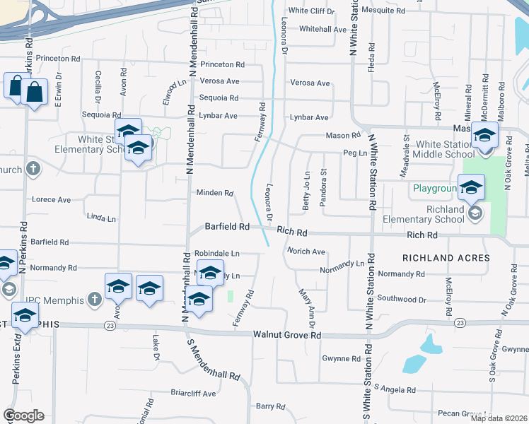 map of restaurants, bars, coffee shops, grocery stores, and more near 209 Leonora Drive in Memphis