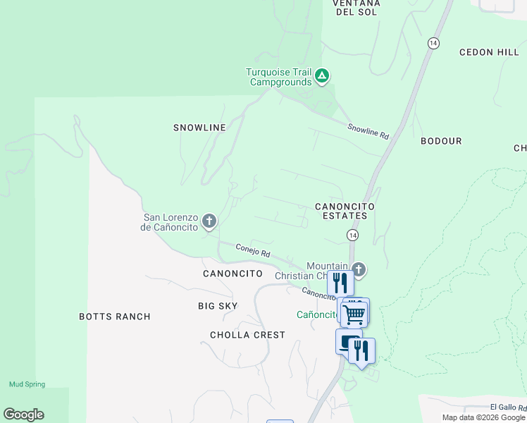 map of restaurants, bars, coffee shops, grocery stores, and more near 9 Francisco Road in Cedar Crest